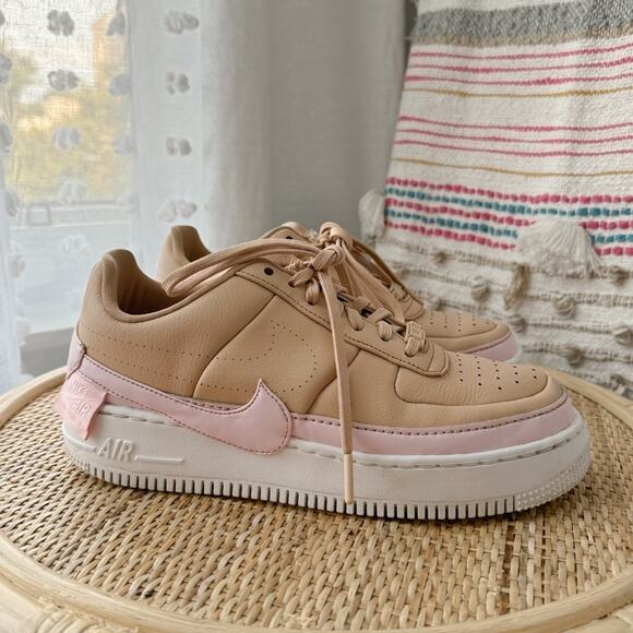 Nike Air Force 1 Jester XX Bio Beige Pink White Leather Sneakers Women’s 9.5 - Picture 2 of 10